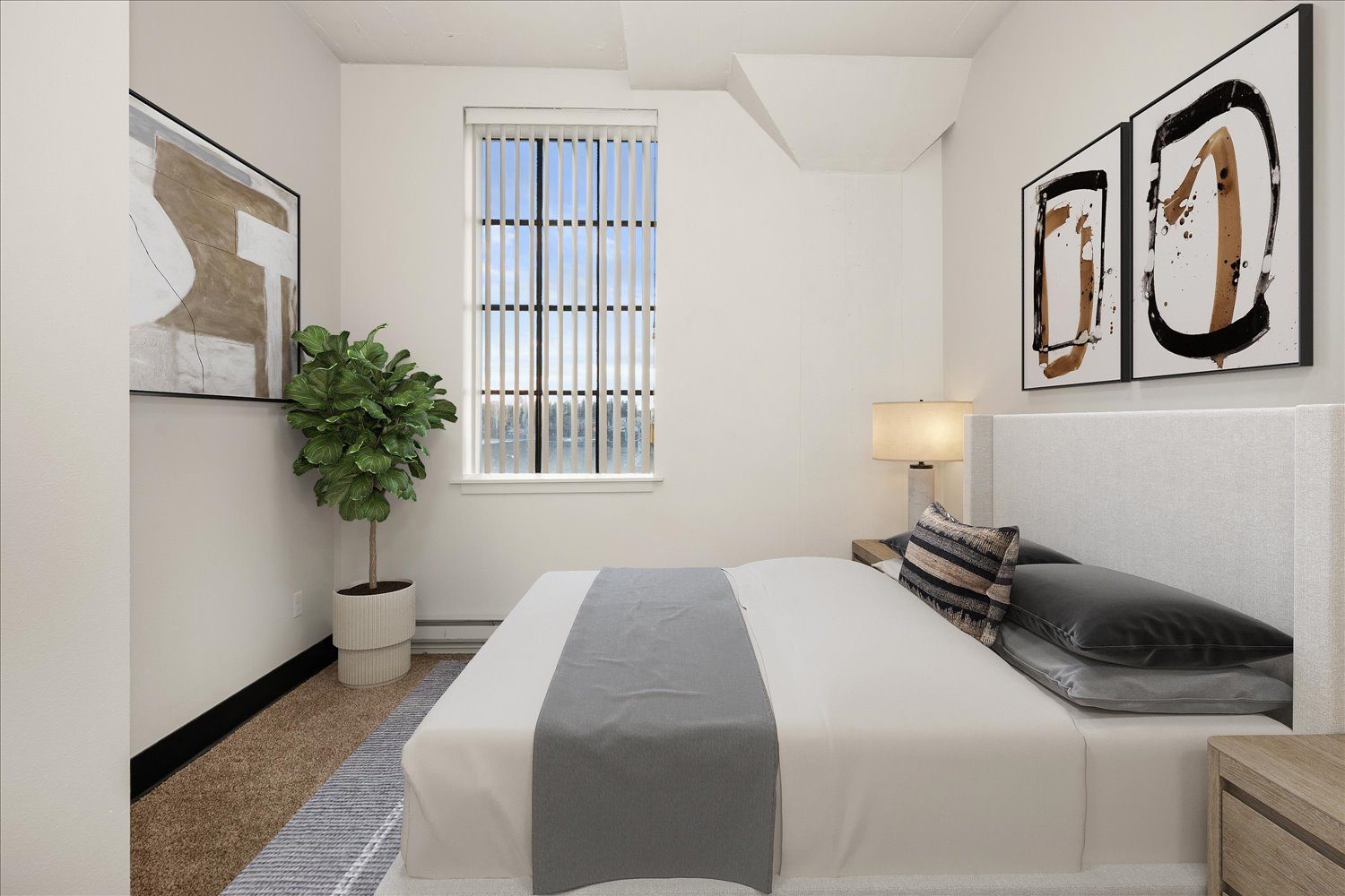 Bedroom staged